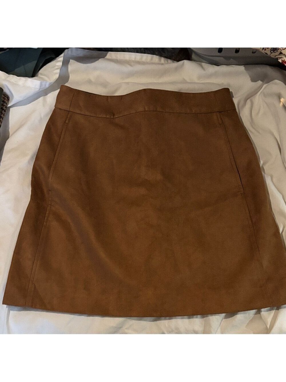 J. Crew Factory Faux Suede Tan Mini Skirt